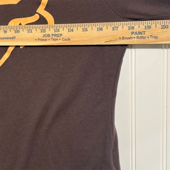 Fox Racing Womens Long Sleeve Top Medium Dark Brown Orange Logo Graphic Moto Tee - Picture 4 of 11